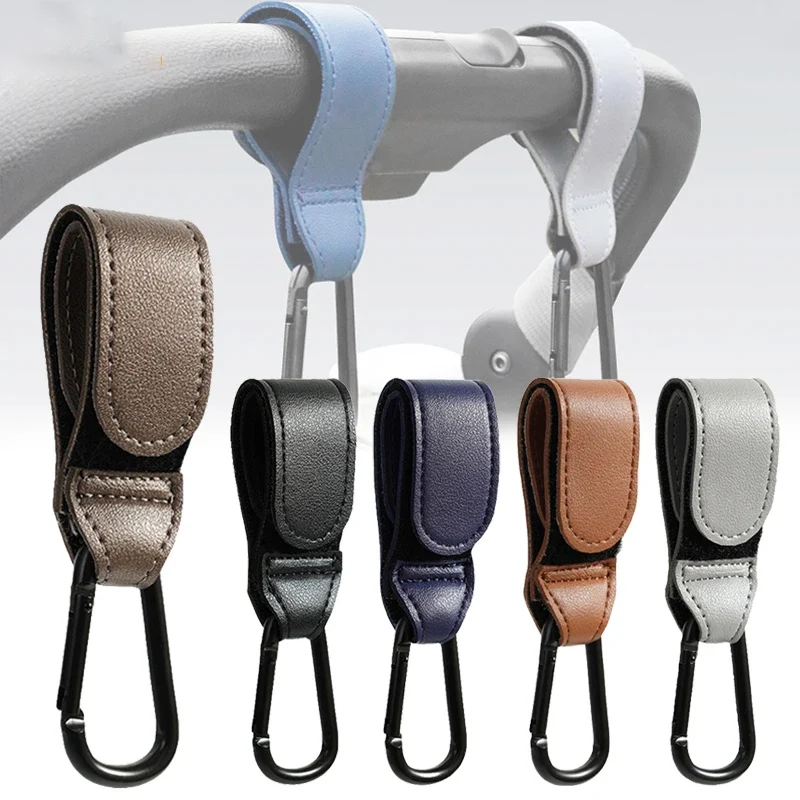 Travel Accessories Baby - Baby Stroller Hook Fashion PU Leather