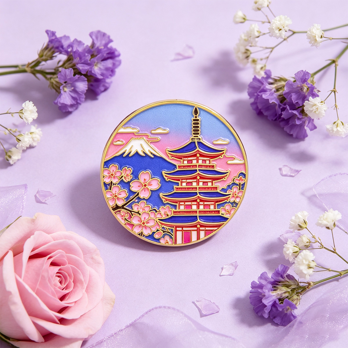 Japanese Cherry Blossom Enamel - огляд і ціна Travel Accessories Jewelry