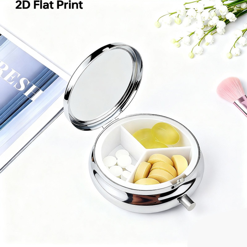 A flat, portable, round metal  - огляд і ціна Travel Accessories As Gifts