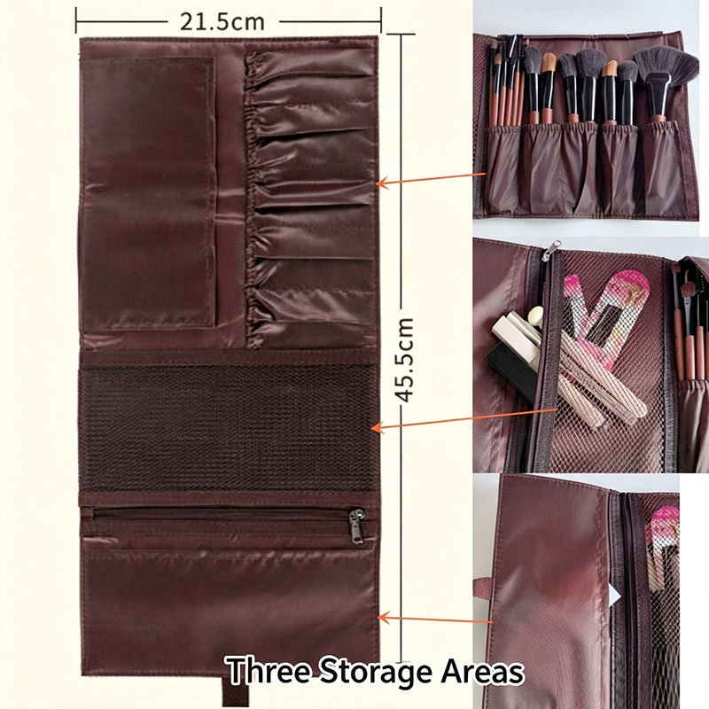 PU Leather Makeup Brush Roll B - огляд і ціна Travel Accessories Organizer Bag