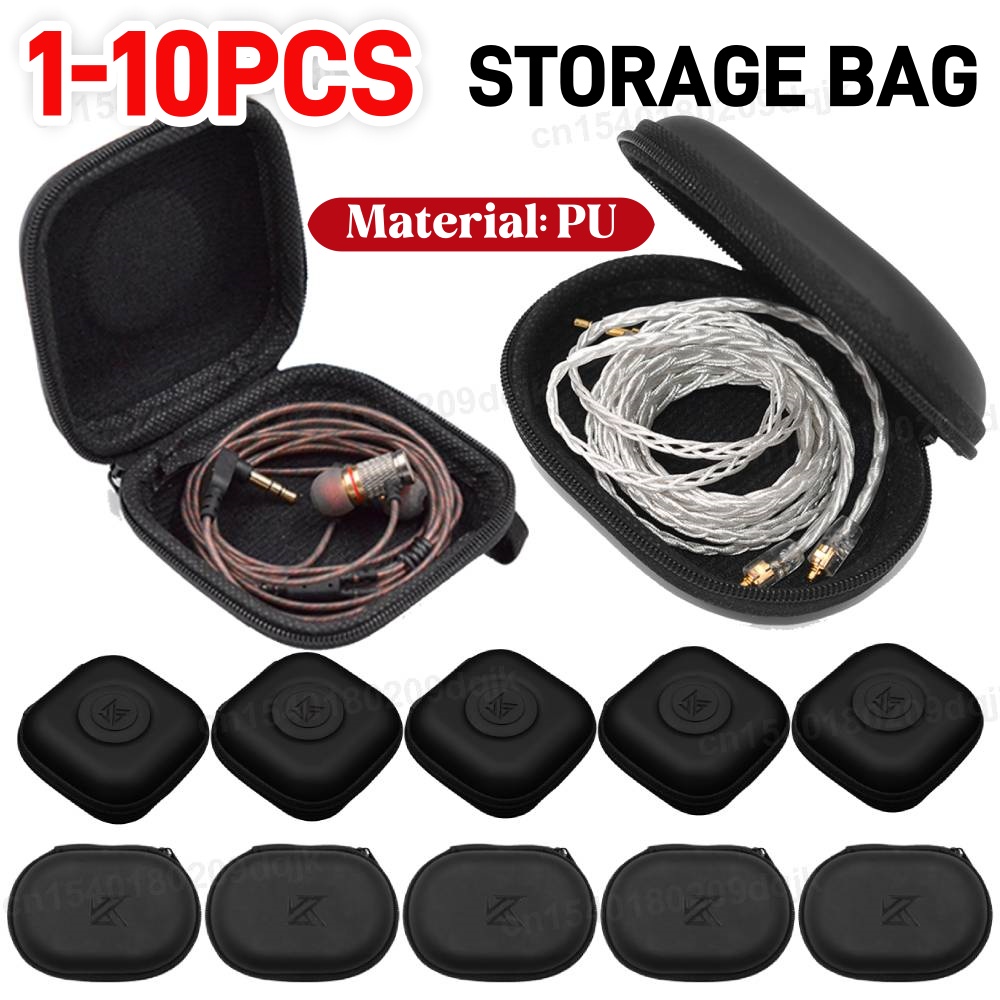 1-10PCS KZ Earphones Case PU L - огляд і ціна Travel Accessories Organizer Bag