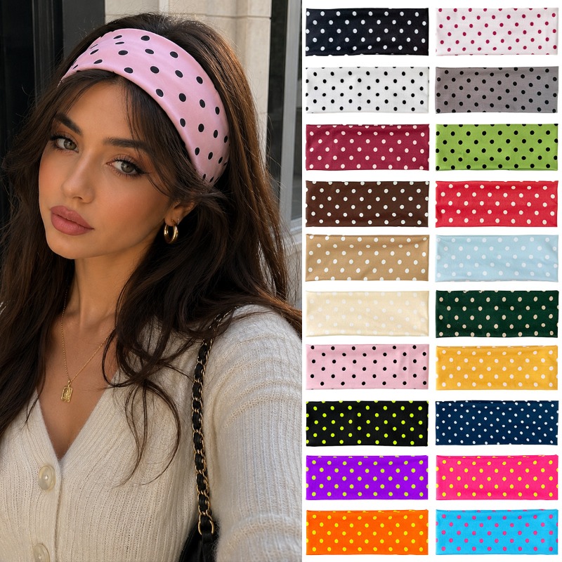 2Pc Polka Dot Elastic Headband - огляд і ціна Travel Accessories Aesthetic