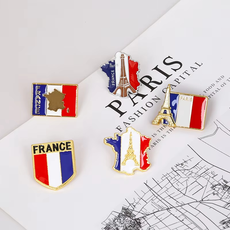 France Flag Enamel Pins Eiffel - огляд і ціна Travel Accessories Jewelry