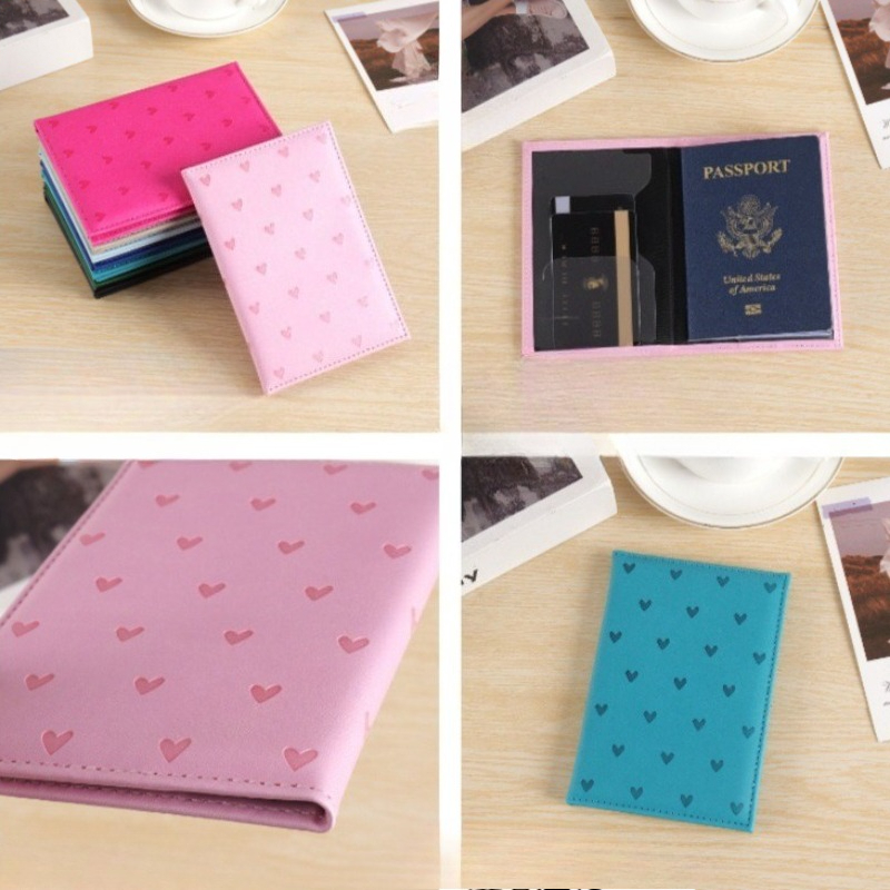 Cute Heart Print Passport Cove - огляд і ціна Travel Accessories Wallet